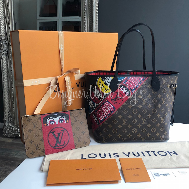 Louis Vuitton Neverfull MM Kabuki - Designer WishBags