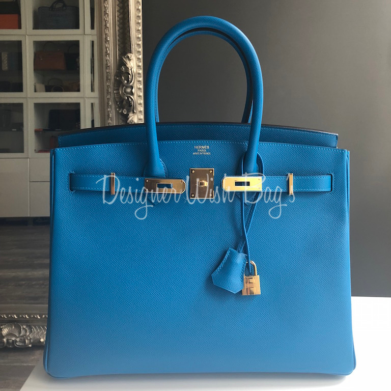 Hermès Birkin 35 Blue Zanzibar - Designer WishBags