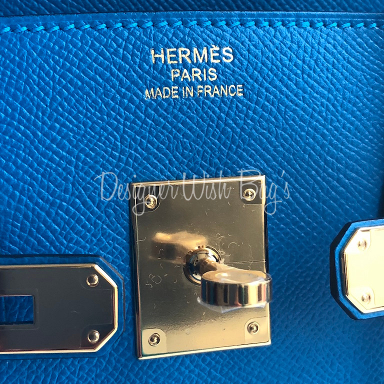 Hermes Birkin 35 Epsom Blue Zanzibar Gold Metal □G:2003 Clochette diff -  Allu USA