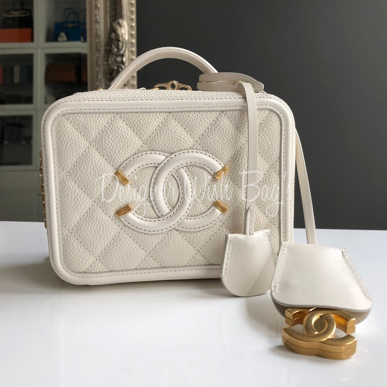 Chanel Vanity Bag Filigree Of White - Designer WishBags