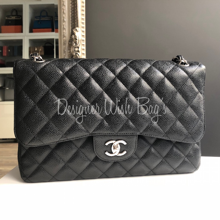 Pre-owned Chanel Vintage Orange Lambskin Large Classic Double Flap