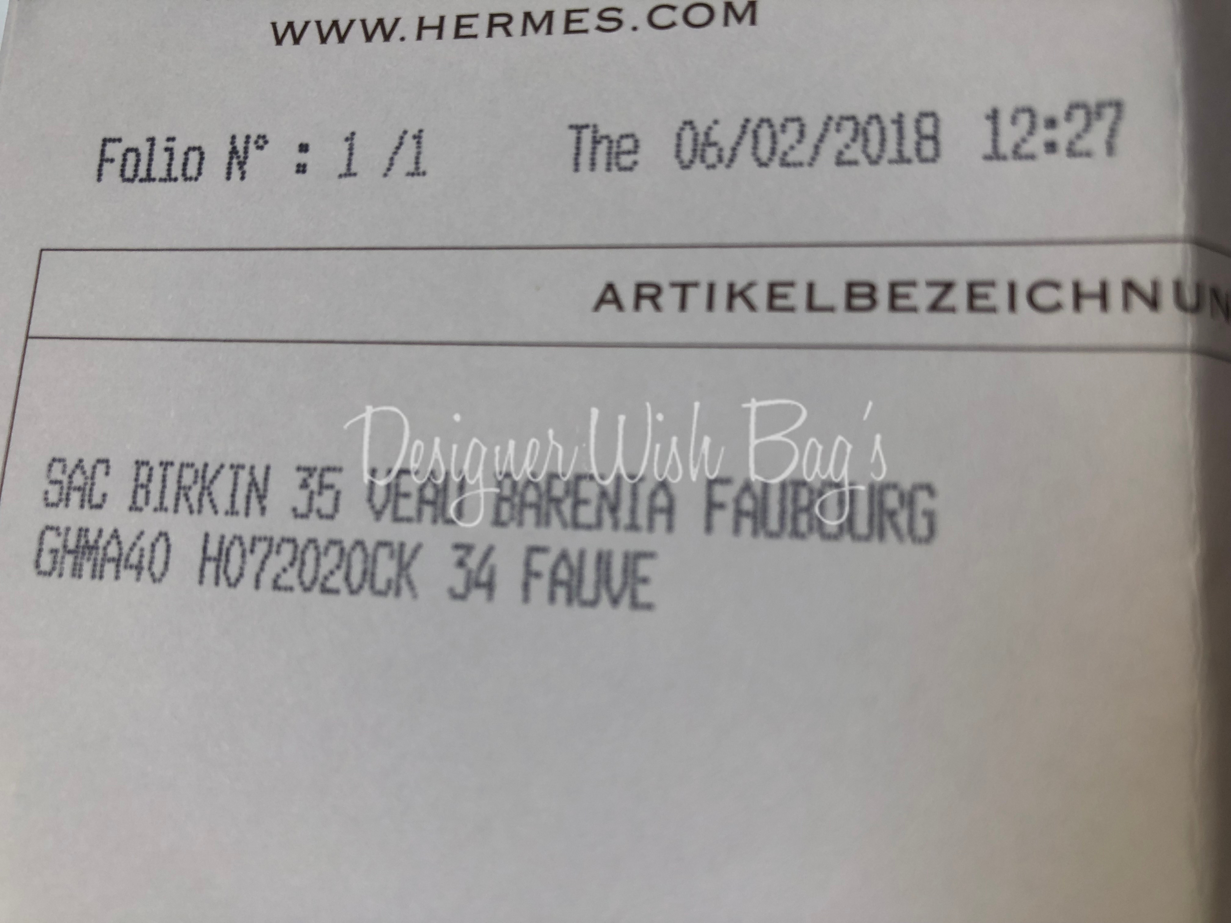 BRAND NEW Hermès Birkin 35 Barenia Faubourg