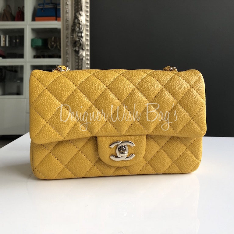 yellow chanel backpack caviar