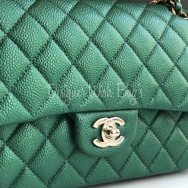 Chanel Medium Timeless Green 18S