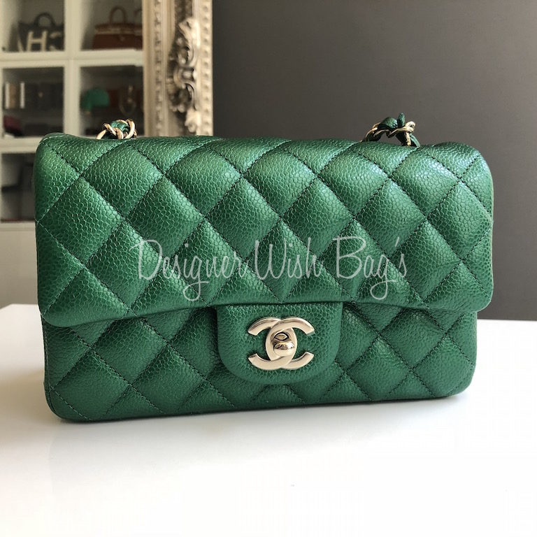 Chanel Mini Rectangular Green 18S - Designer WishBags