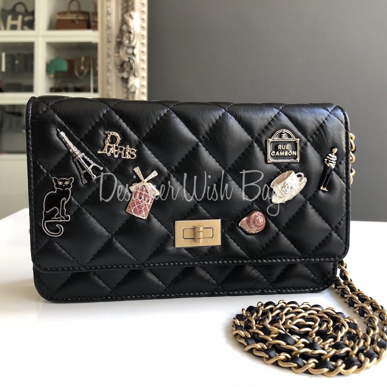 Chanel Black Quilted Calfskin Lucky Charms Reissue 2.55 226 Flap Bag