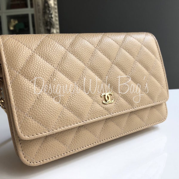 Chanel WOC bag taupe lambskin gold hardware