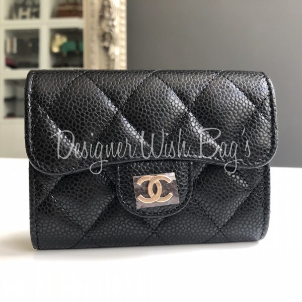 chanel wallet black caviar leather