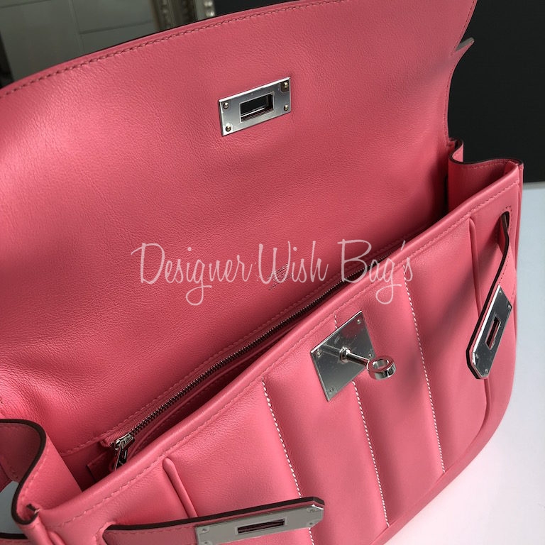 AUTHENTIC HERMES Berline 28 Rose Sakura Argile Pink Messenger Bag