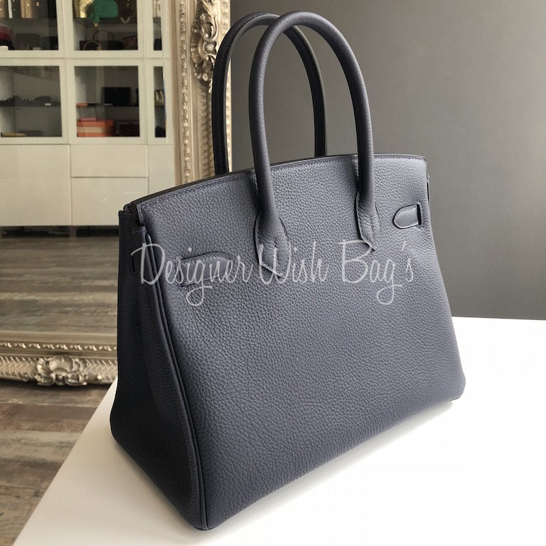 Hermes Bleu Nuit Deep Navy Birkin 30cm Togo Gold Bag Z Stamp, 2021 - Chicjoy