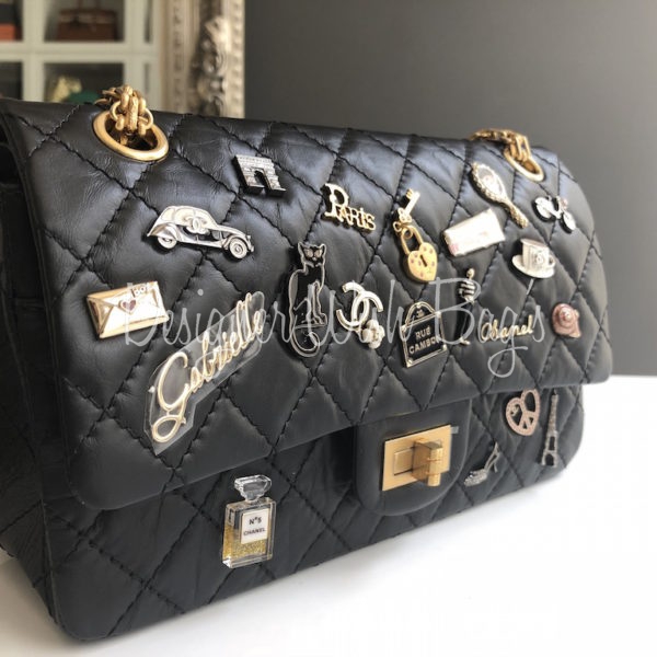 Chanel 2.55 Reissue Aged Calfskin Lucky Charms 225 Flap Black