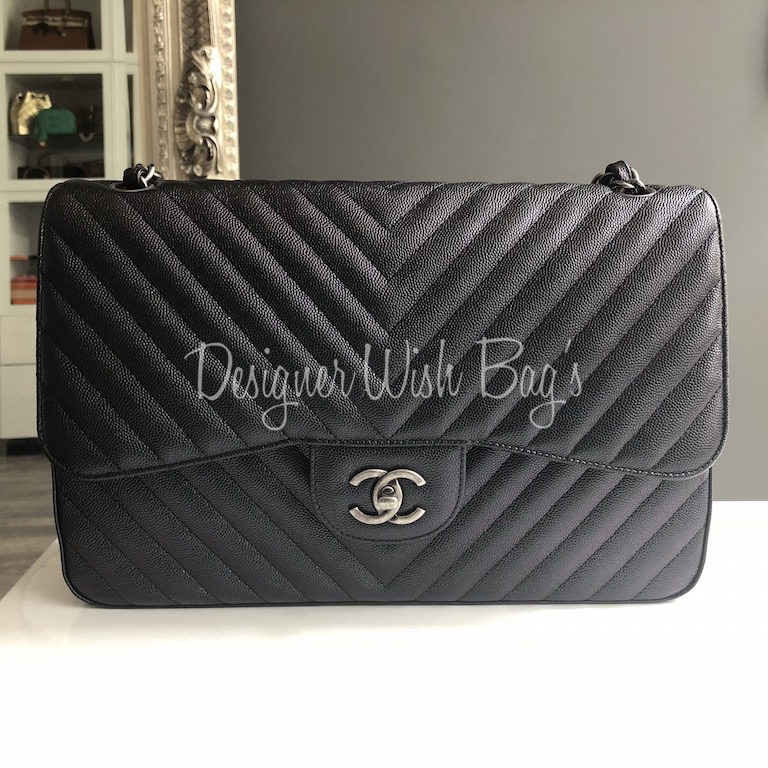 Chanel Jumbo Iridescent Chevron 17B - Designer WishBags