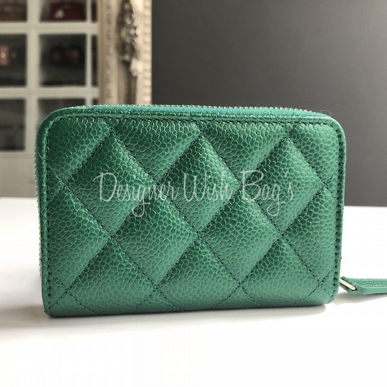 Chanel Classic Long Zipped Wallet 2023 Ss, Green, One Size