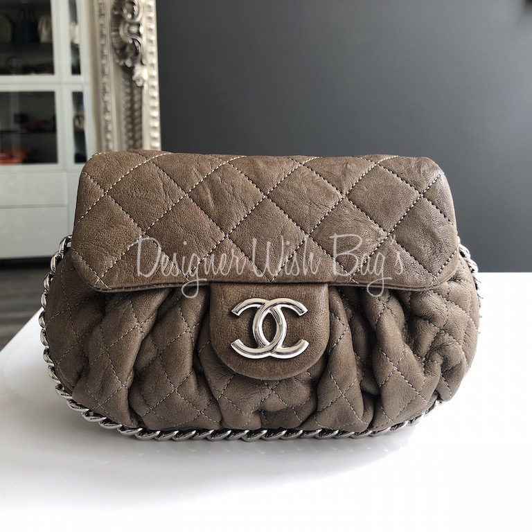 Chanel Taupe Chain Around Mini - Designer WishBags