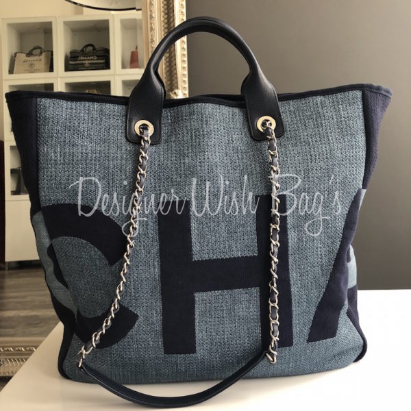 Chanel Deauville Large Black Canvas - Designer WishBags