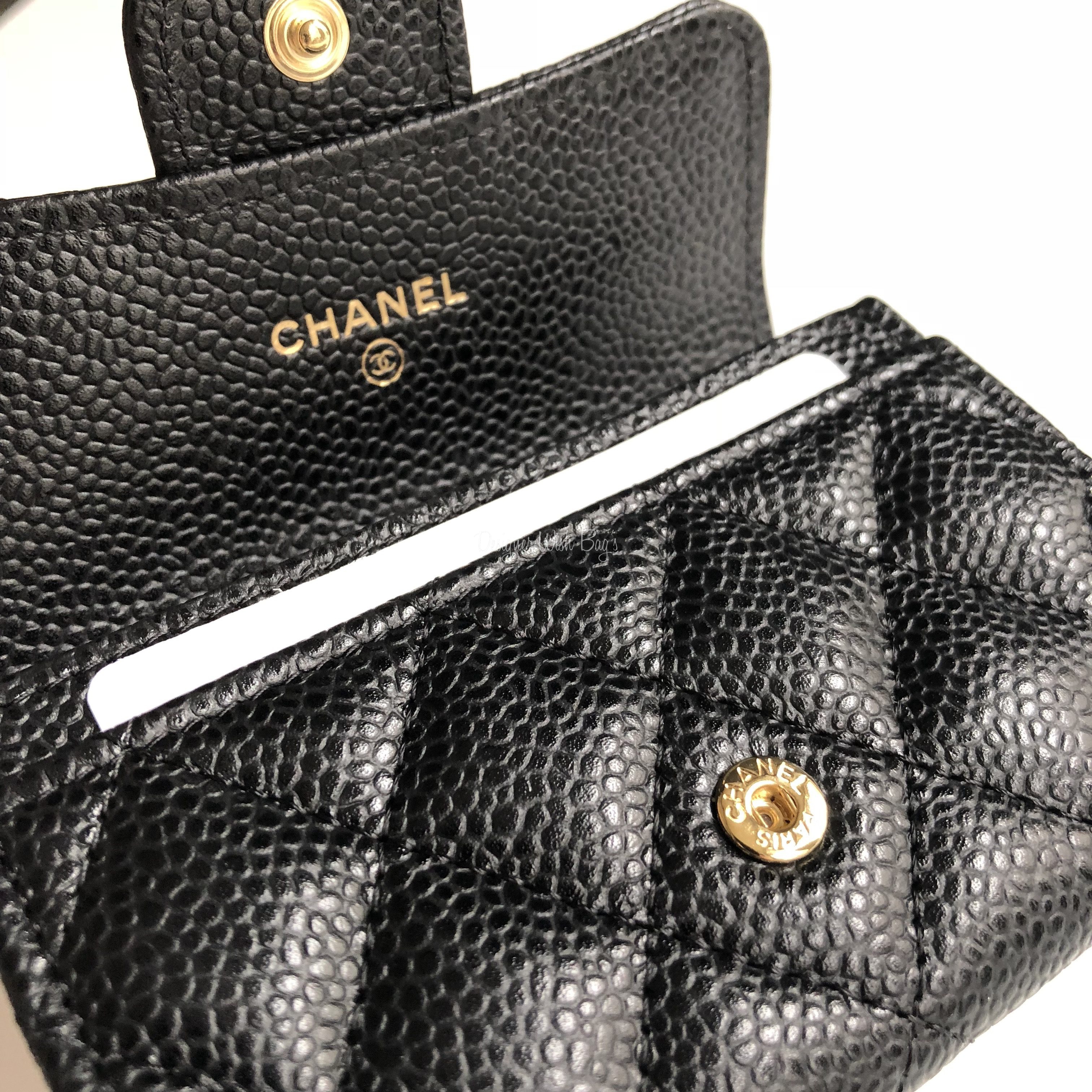 Brand New CHANEL Caviar Quilted Zip Coin Purse White –