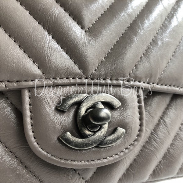 Chanel Mini Taupe Cafskin 18B - Designer WishBags