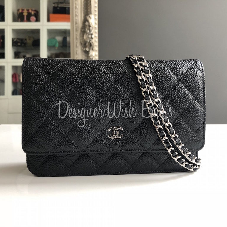 Chanel Mini Square Black Caviar Gold Hdw - Designer WishBags
