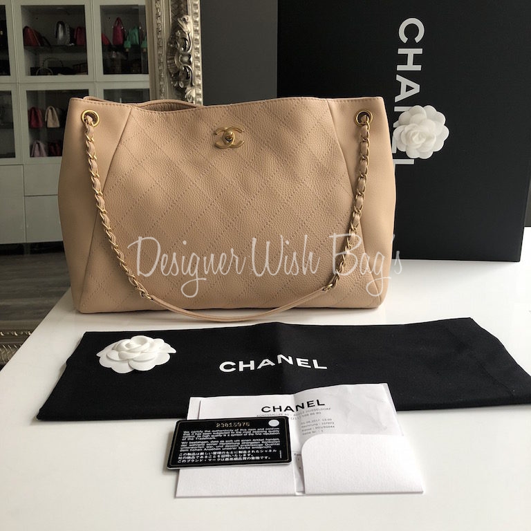 Chanel Tote Beige Caviar - Designer WishBags