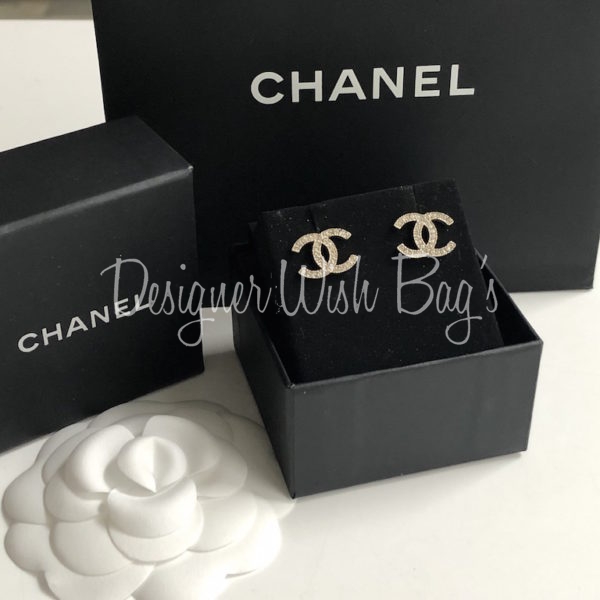 CHANEL CC Rhinestones Stud Earrings with Box - Grancha Kauzo Japan Second  Hand Luxury Bags & Accessories