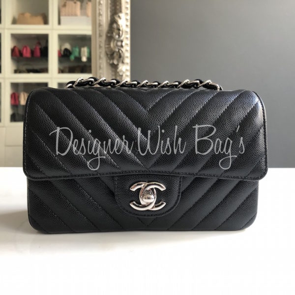 Chanel Mini Square in White Caviar and GHW, Luxury, Bags & Wallets on  Carousell