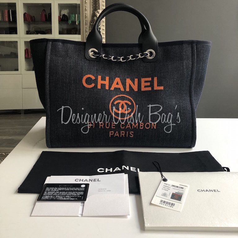 Chanel Deauville Denim Blue/Orange - Designer WishBags