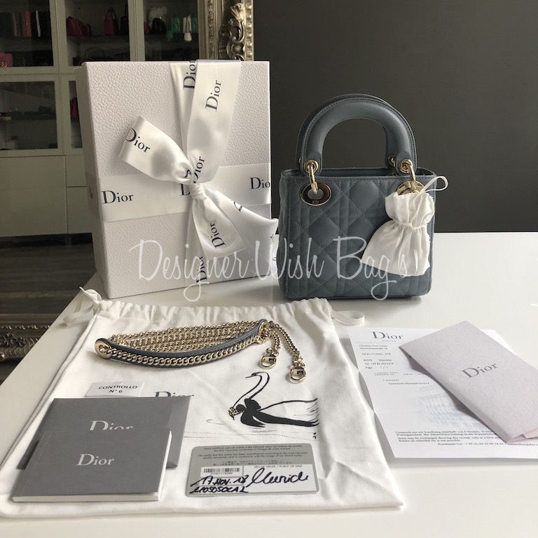 Mini Lady Dior Grey - Brand New - Designer Wishbags