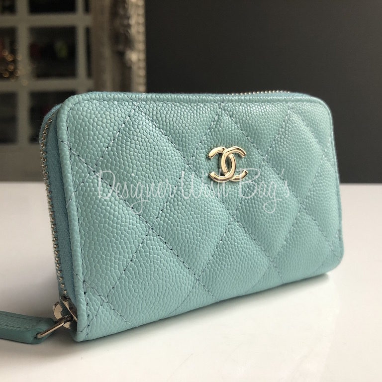 Chanel Zip/Coin Purse Tiffany Blue 19C