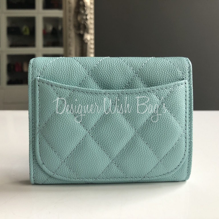 CHANEL 19C Tiffany Blue Caviar XL Card Holder Wallet New  lupongovph