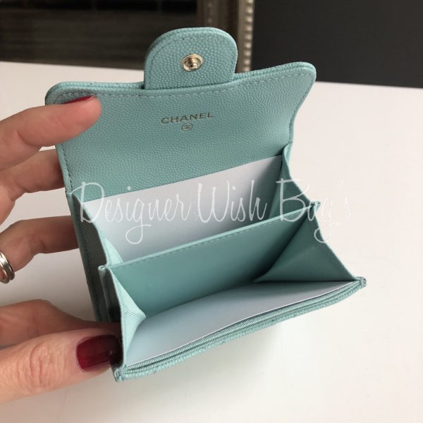 blue chanel card holder wallet