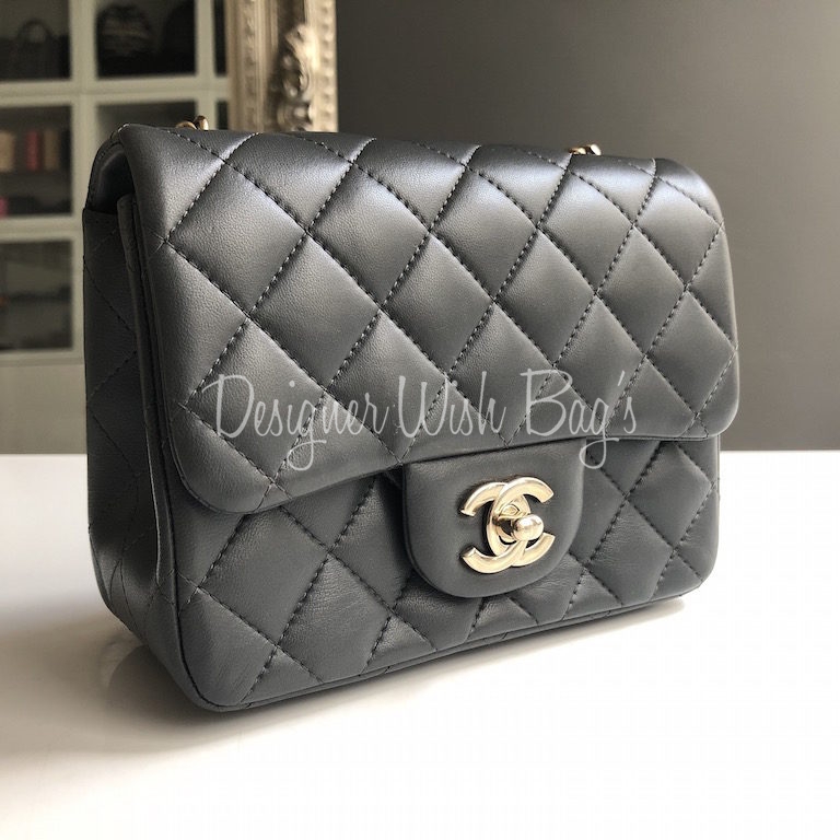 Chanel Mini Square Grey - Designer WishBags