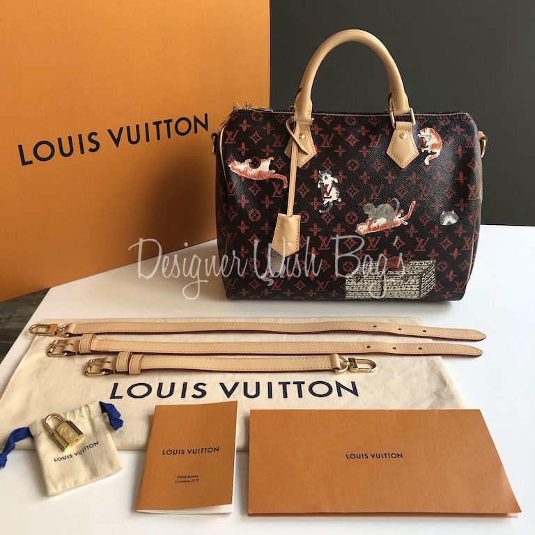 Louis Vuitton x Grace Coddington Speedy Bandouliere Catogram 30  Brown/Orange in Canvas with Gold-tone - US