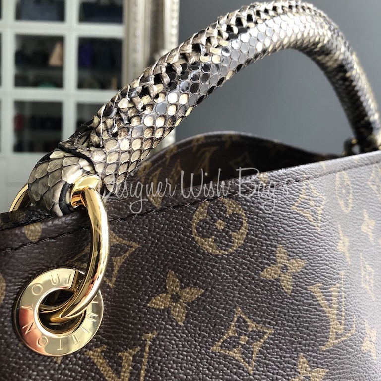 LV Artsy Monogram with python handle  Louis vuitton artsy, Louis vuitton  bucket bag, Louis vuitton handbags