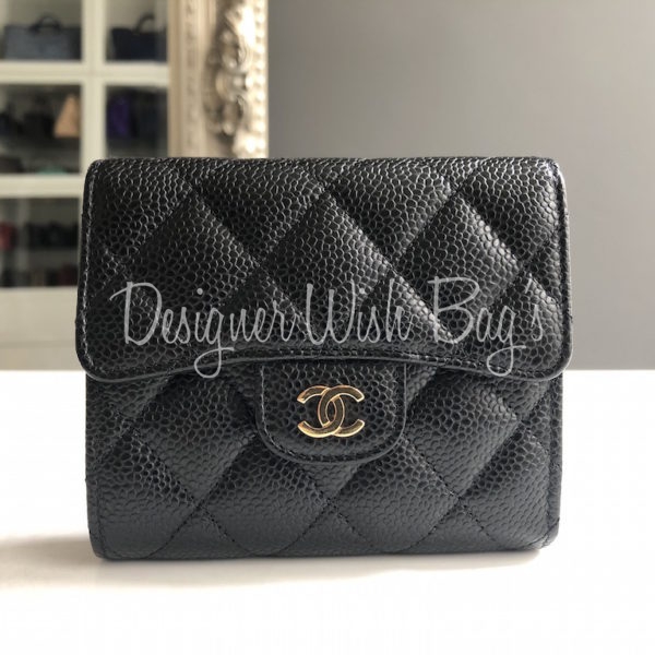 Chanel Small Classic Black Caviar GHW - Designer WishBags