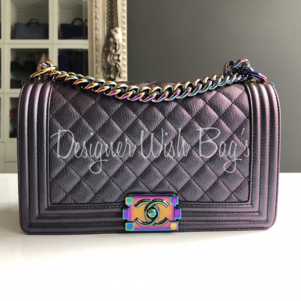 SOLD) genuine pre-owned Chanel rainbow iridescent old-medium boy bag –  Deluxe Life Collection