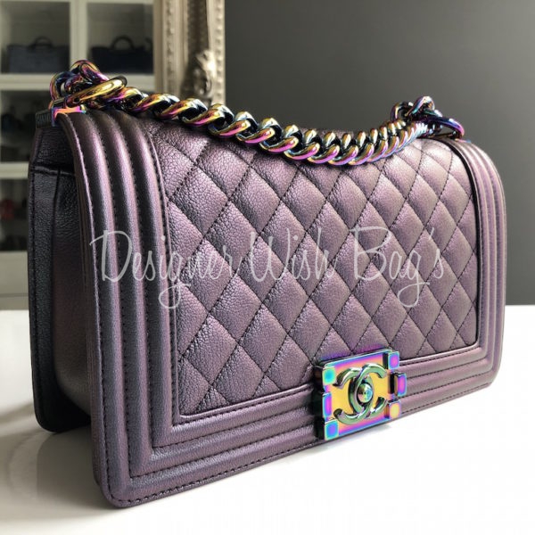 Chanel Iridescent Purple Mermaid Small Water Boy Flap Bag 66810