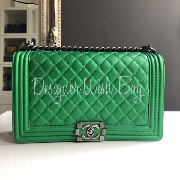Chanel Boy Iridescent Green - Designer WishBags