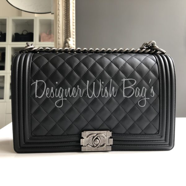 Chanel Boy New Medium Black - Designer WishBags