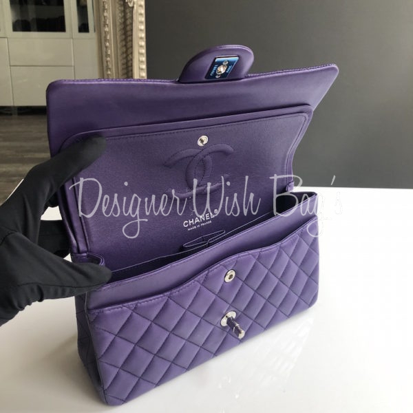 Chanel Metallic Purple Quilted Lambskin Leather Jumbo Double Flap, Lot  #58237