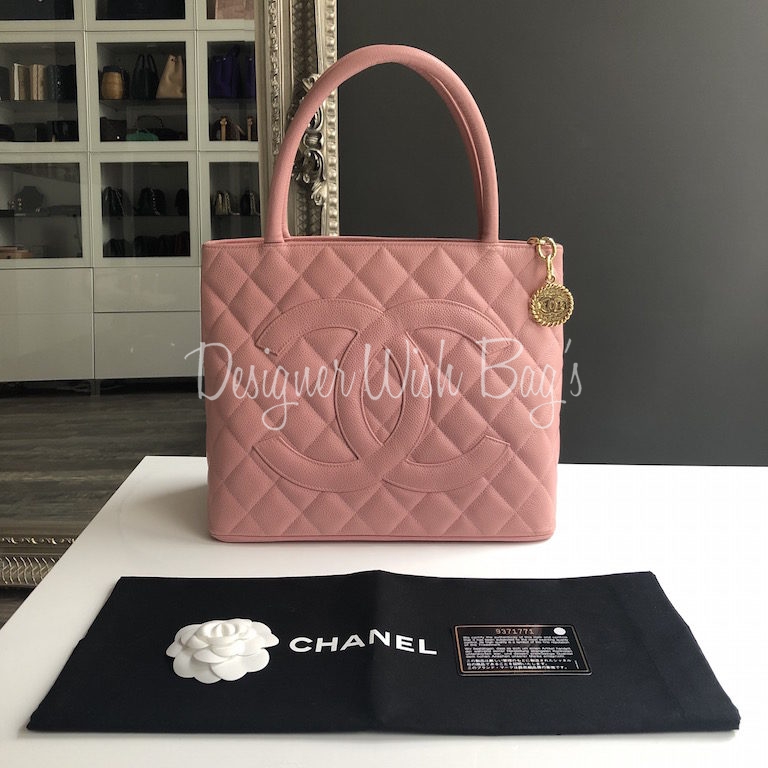Chanel Vintage Medallion CC Tote Bag Light Pink Caviar Gold Hardware – Coco  Approved Studio