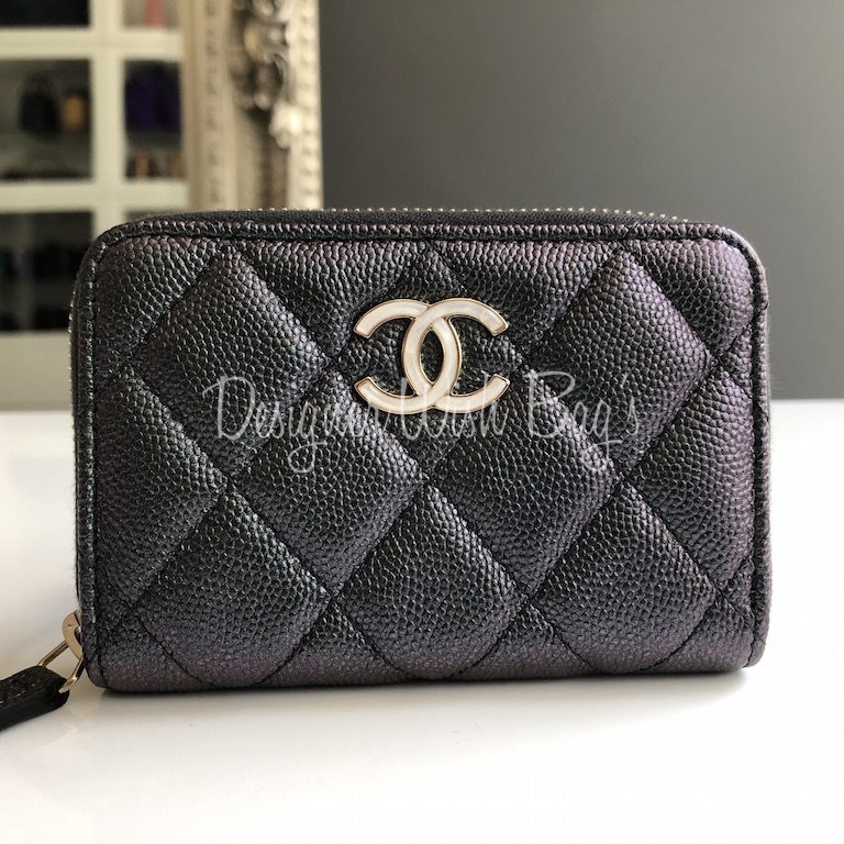 Chanel Wallet Black Iridescent 19S