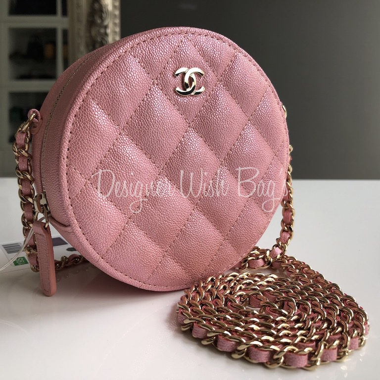 Chanel Round Mini Iridescent Pink - Designer WishBags