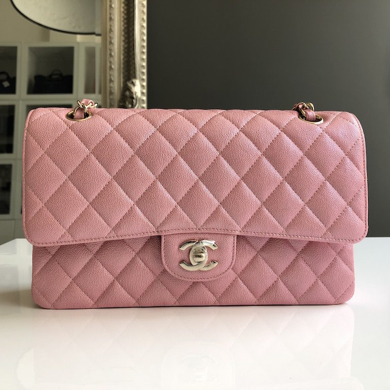 Chanel Classic Pearly Iridescent Pink 19S - Designer WishBags