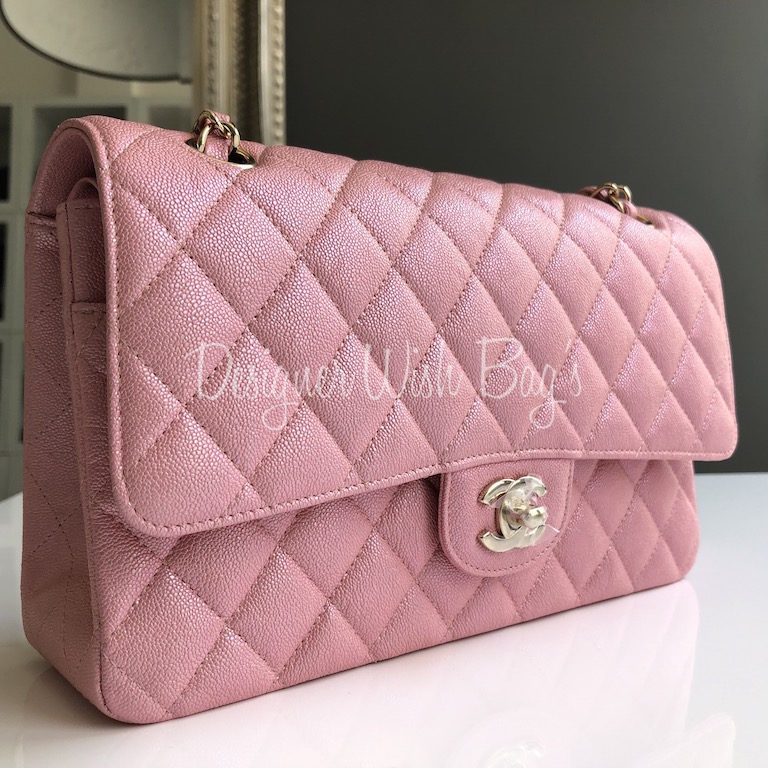 Chanel Classic Pearly Iridescent Pink 19S - Designer WishBags