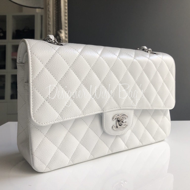 Chanel White Medium Caviar Classic Flap SHW – Votre Luxe