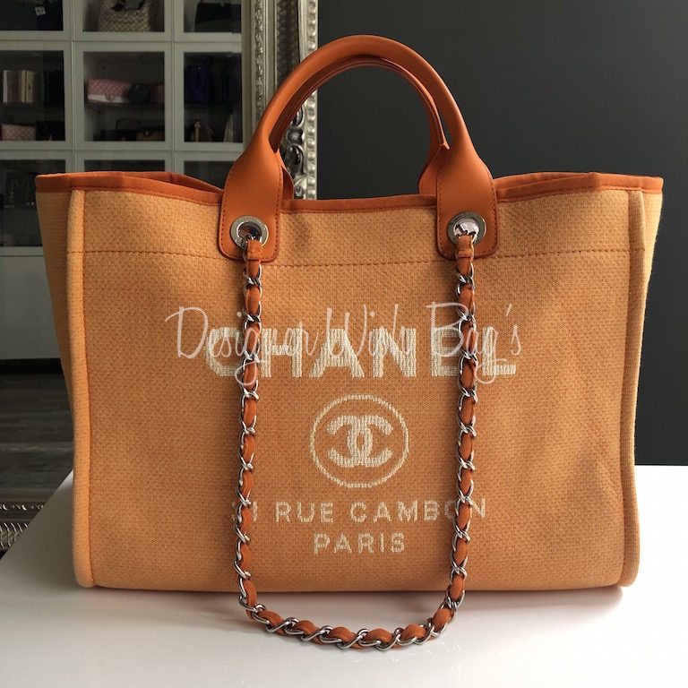 CHANEL Canvas Large Deauville Tote Brown 200912