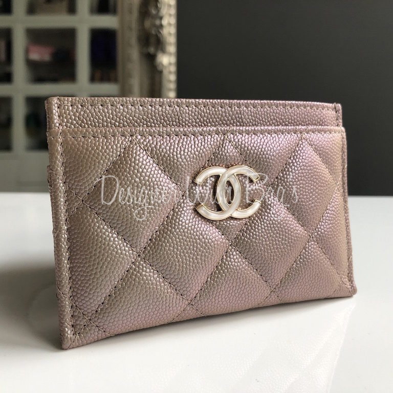 Chanel Square Wallet on Chain Woc in 19S Iridescent Blue Caviar | Dearluxe