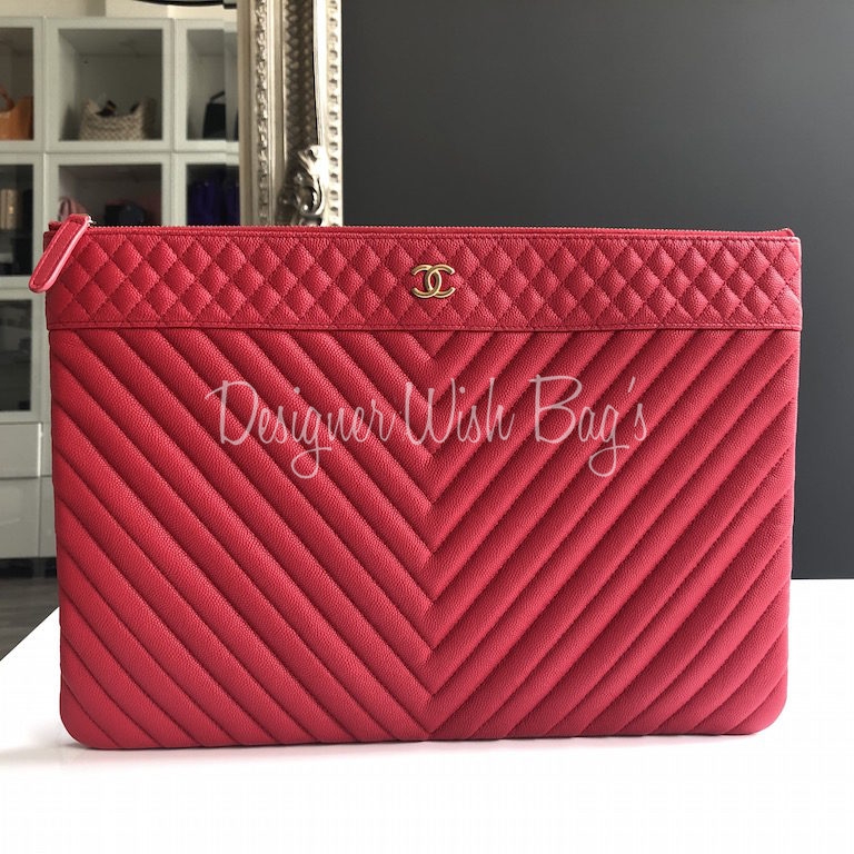 Chanel Coral-Pink Clutch Ocase - Designer WishBags
