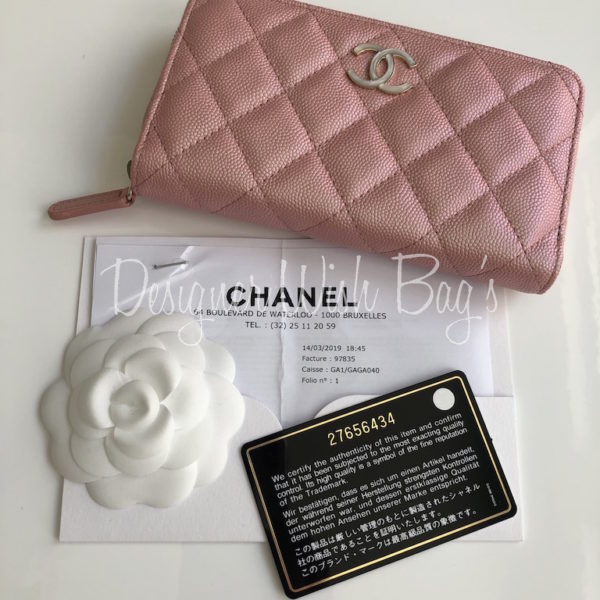 Chanel Wallet Iridescent Pink 19S - Designer WishBags