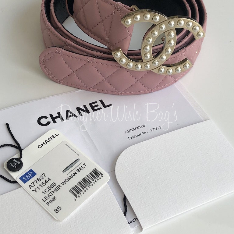 Chanel Pink Pearls Belt 18P - Designer WishBags